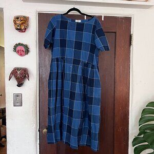 Toast blue checkered dress